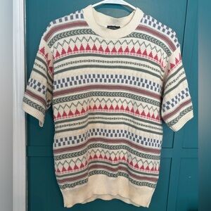 Women’s Southern Lady 100% Cotton Pullover Sweater With Short Sleeves Size Small